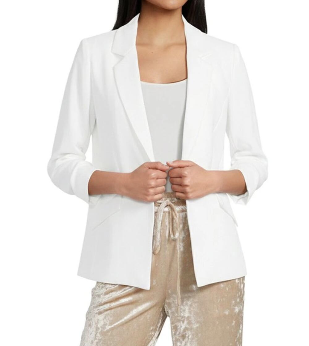 Skies are Blue White 3/4 Sleeve Blazer Jacket NWT Size S